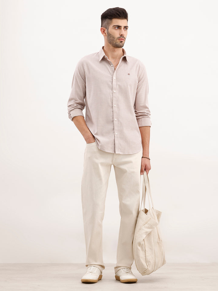 Slim Fit Striped Shirt | Brown