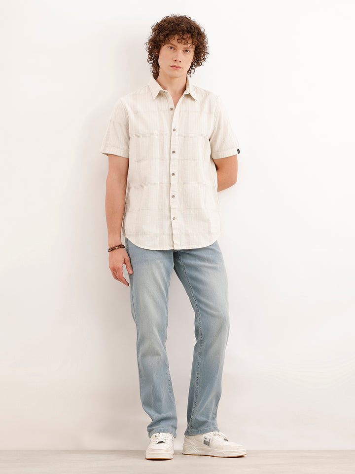 Faded Straight Fit Denim Jeans  | Light Blue