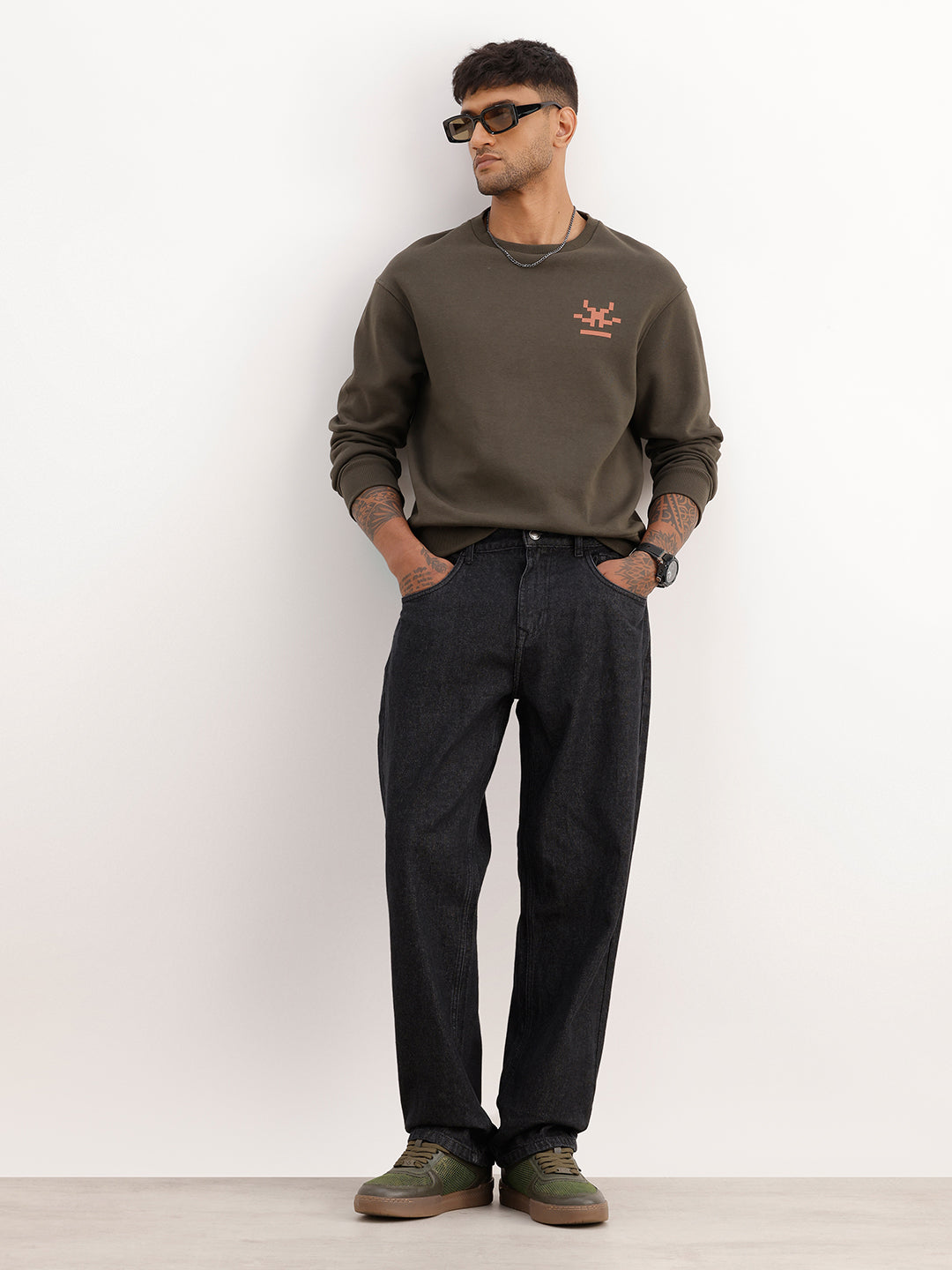 Washed Loose Fit Denim Jeans | Black