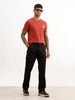 Solid Straight Fit Cargo Trouser | Black