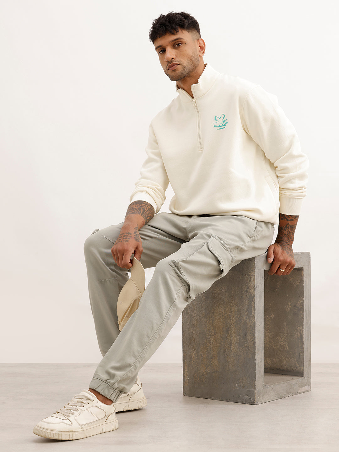 Straight Fit Cargo Joggers | Light Green