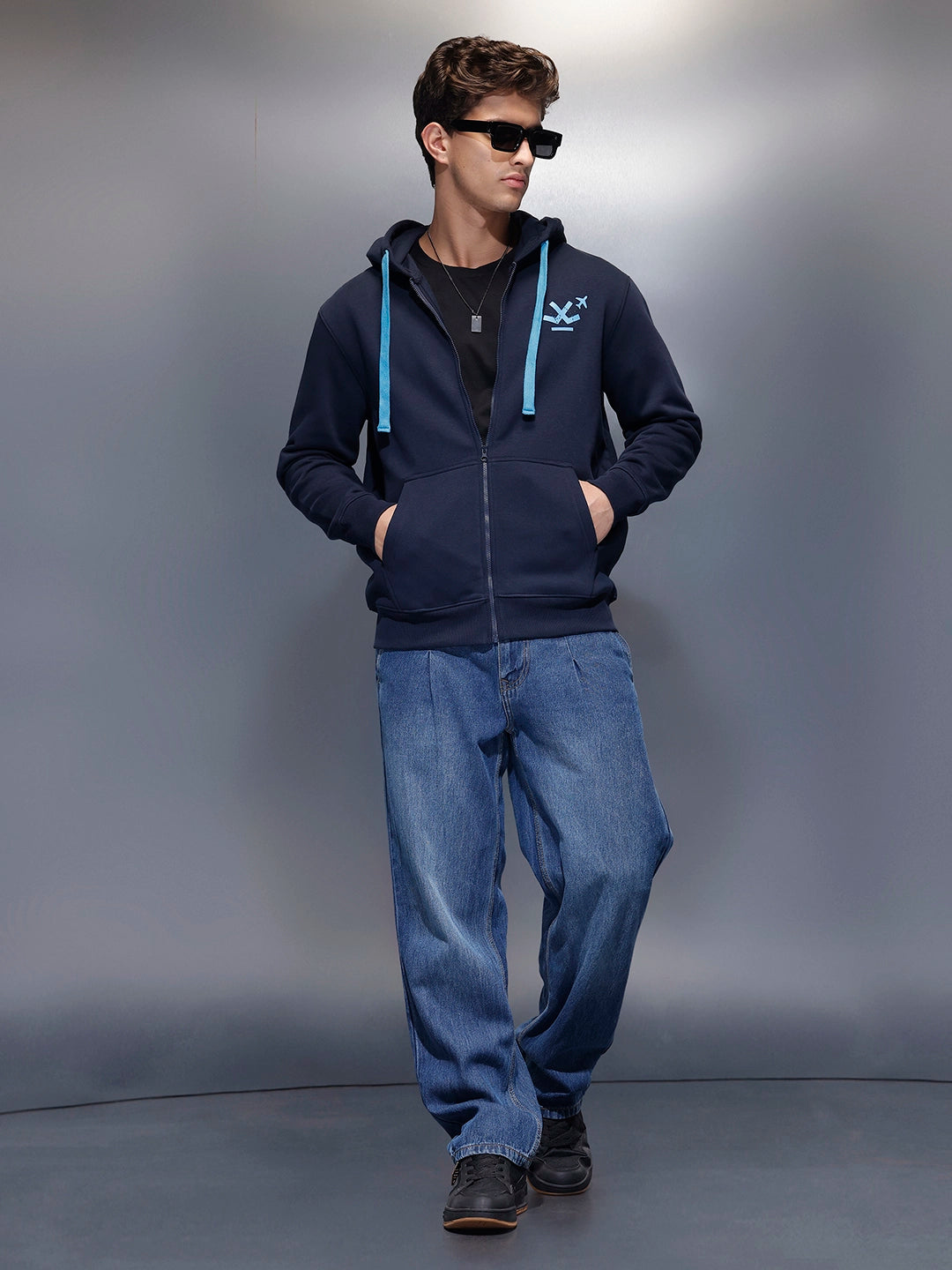 Men's Comfort Fit Hooded Sweatshirt   |  Navy Blue