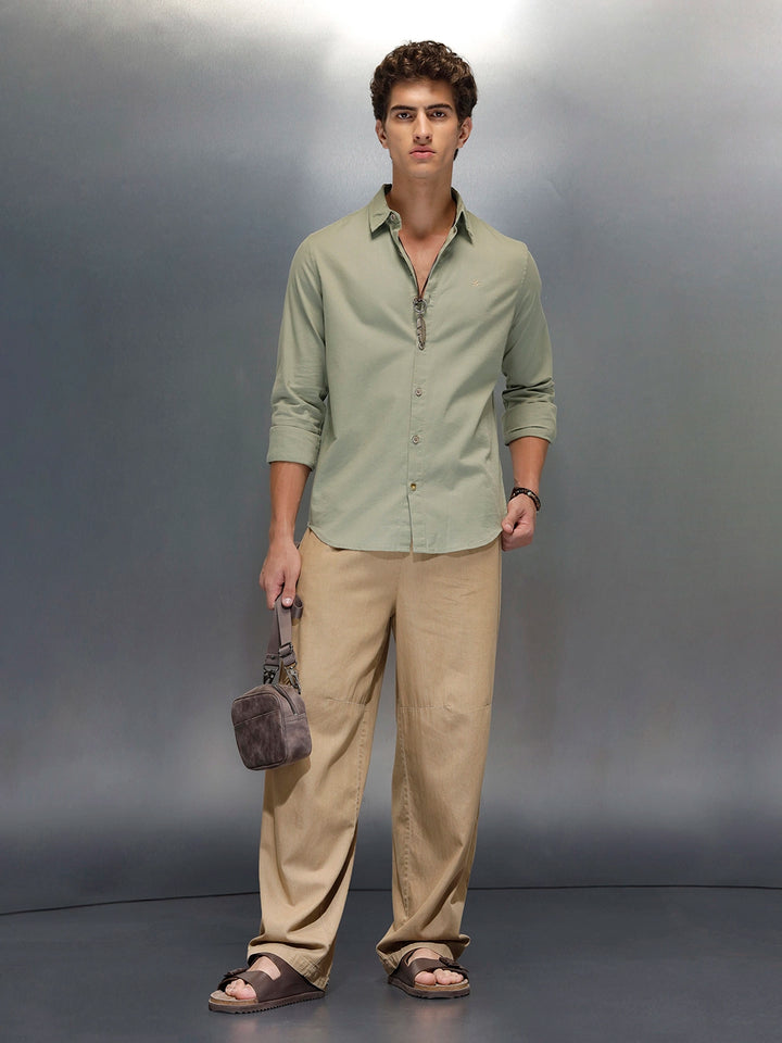 Tailored Slim Fit Casual Shirt for Men | Green