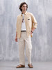 Oversized Fit Double Pocket Solid Shirt | Beige