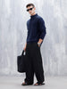 Men's Solid Slim Fit Pullover | Black