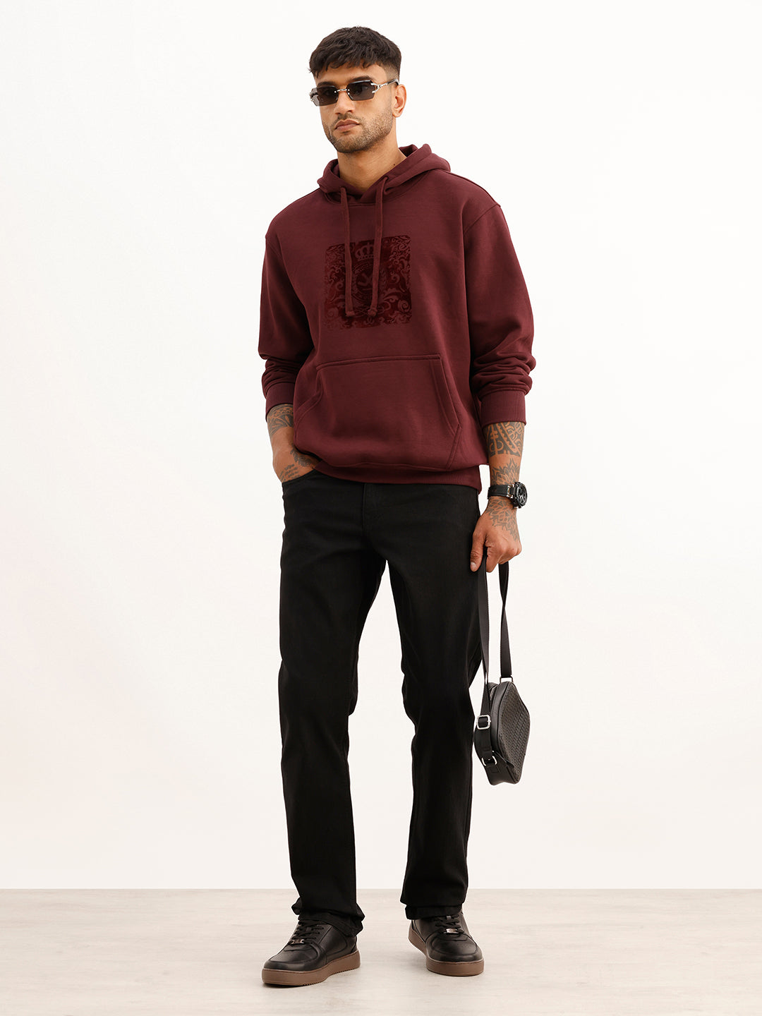 Solid Straight Fit Denim Jeans | Black