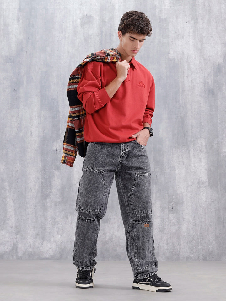 Men's Loose Fit Carpenter Cargo Jeans | Grey