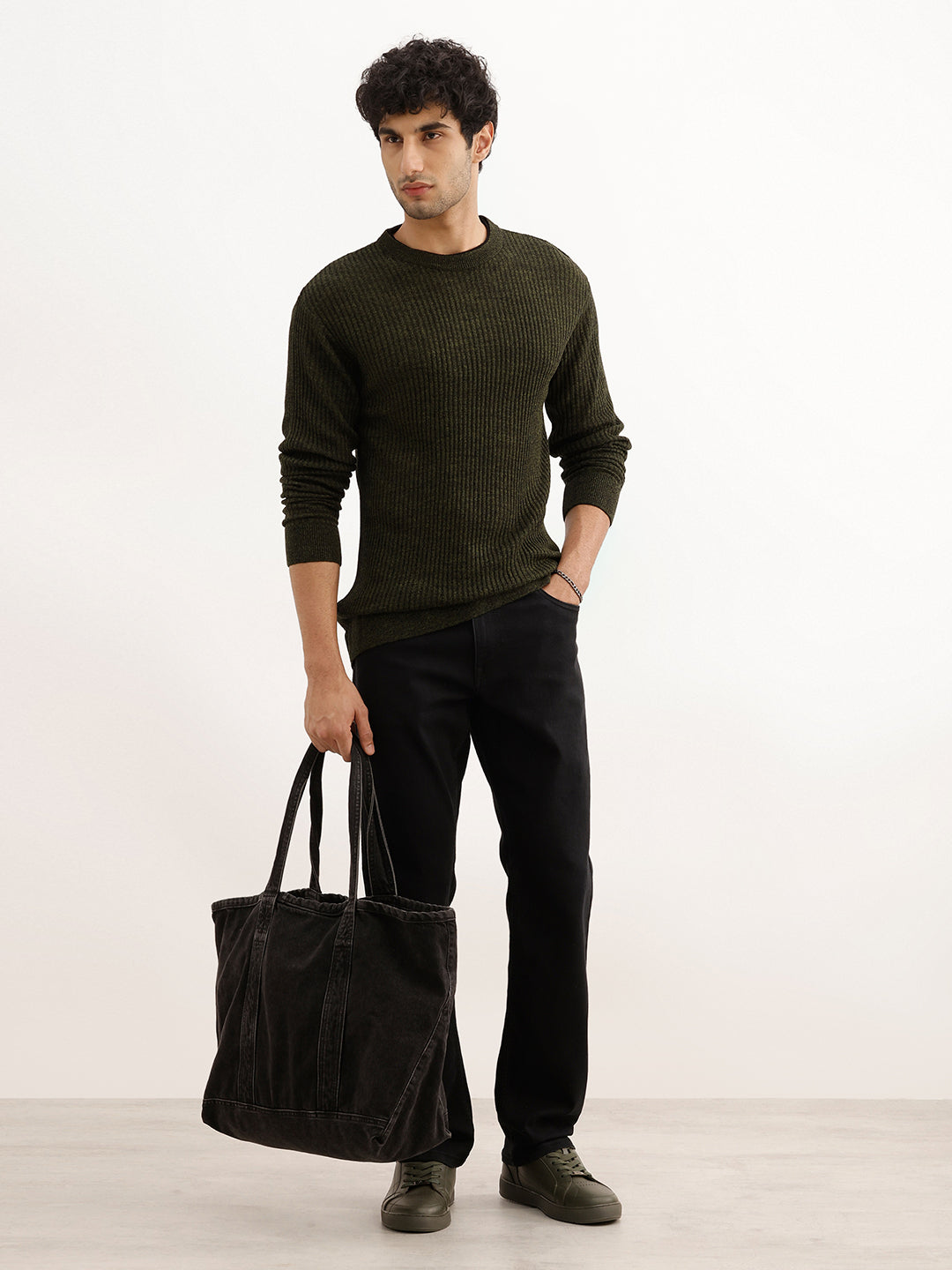 Solid Regular Fit Knitted Sweater | Maroon