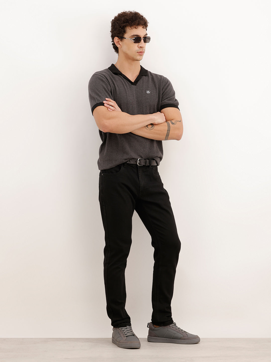 Solid Skinny Fit Denim Jeans | Black