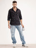 Regular Fit Checkered Shirt | Black