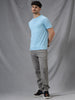 Raw Edged Blue Crew Neck T-Shirt