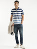 Striped Fade Polo T-Shirt