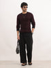Regular Fit Jacquard Sweater | Maroon