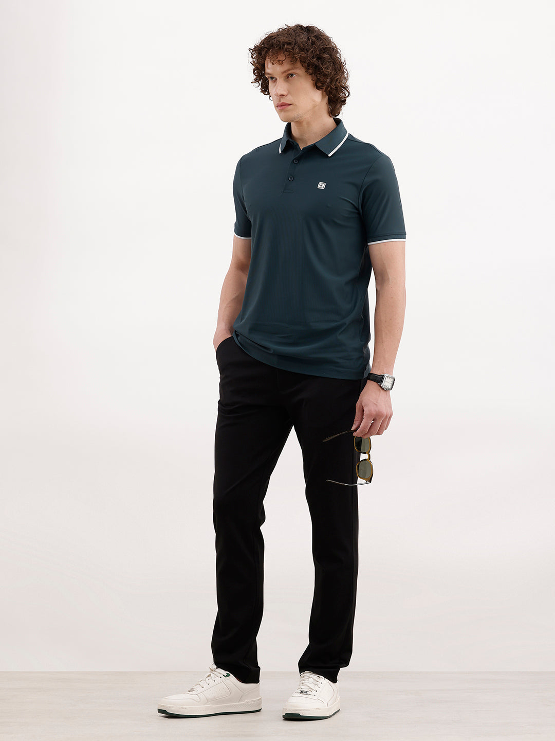 Slim Fit Tipping Collar Polo T-Shirt | Teal