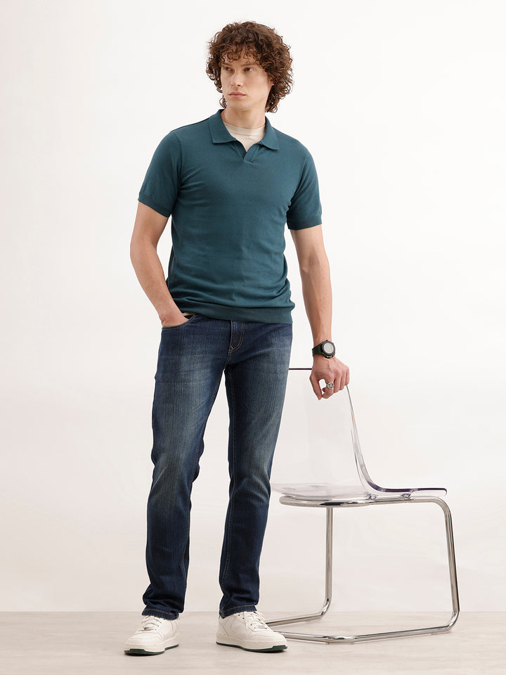 Faded Slim Fit Denim Jeans  | Blue