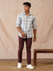 Casual Tapered Fit Jeans | Maroon