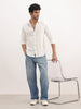 Slim Fit Solid Corduroy Shirt | White