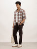 Slim Fit Checkered Full Sleeve Shirt | Olive