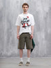 Skater Logo Printed Oversized Fit T-Shirt | White