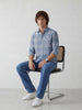 Slim Fit Ceckered Full Sleeve Shirt | Blue
