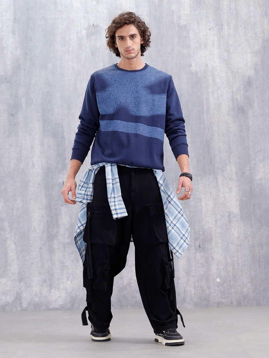Men's Graphic Printed Sweatshirt | Navy Blue