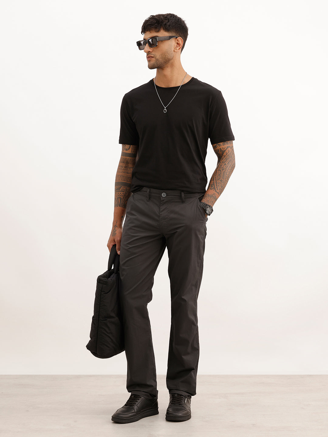Solid Slim Fit Trouser | Grey