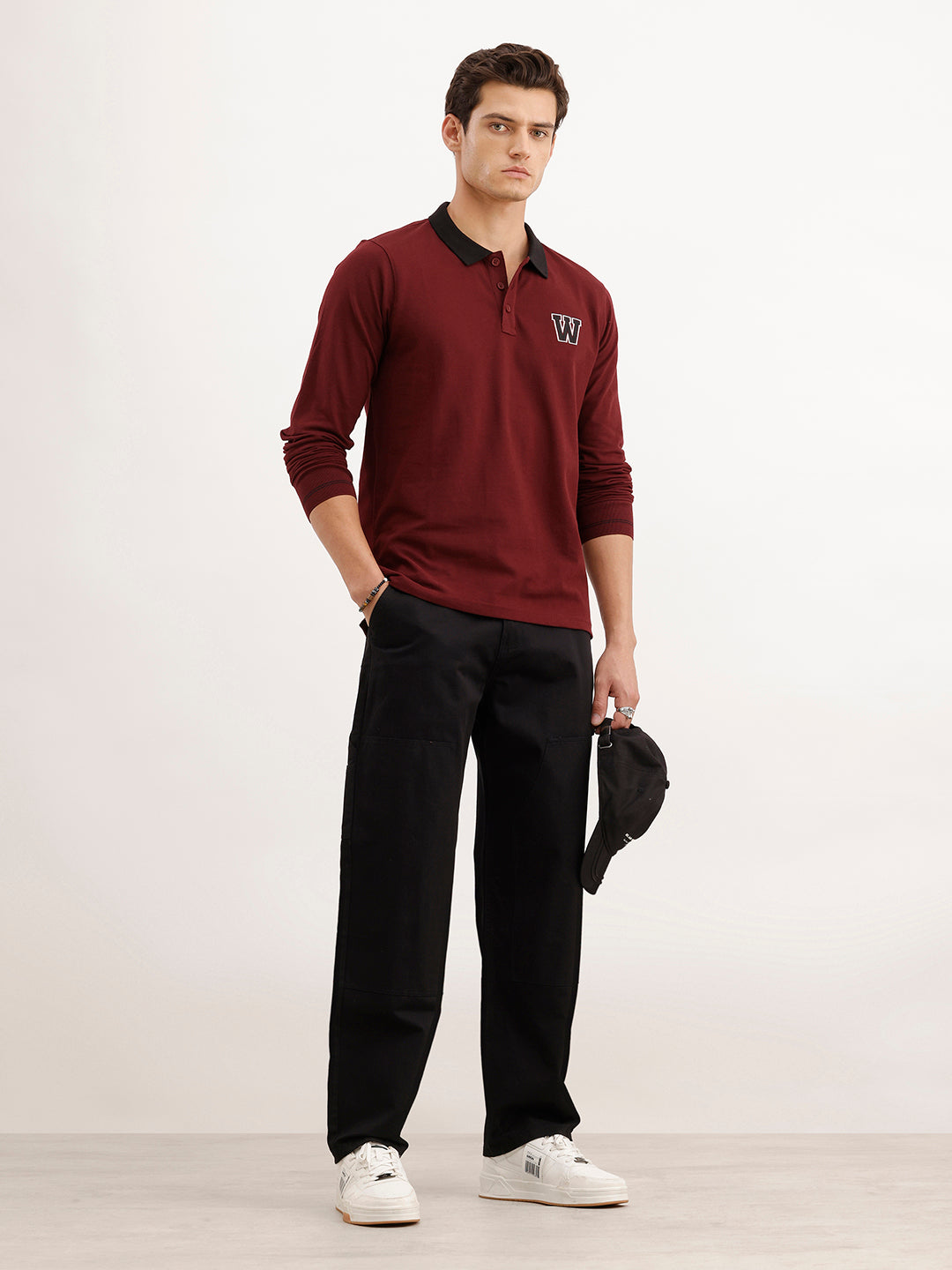 Loose Fit Cut & Sew Trouser  | Black
