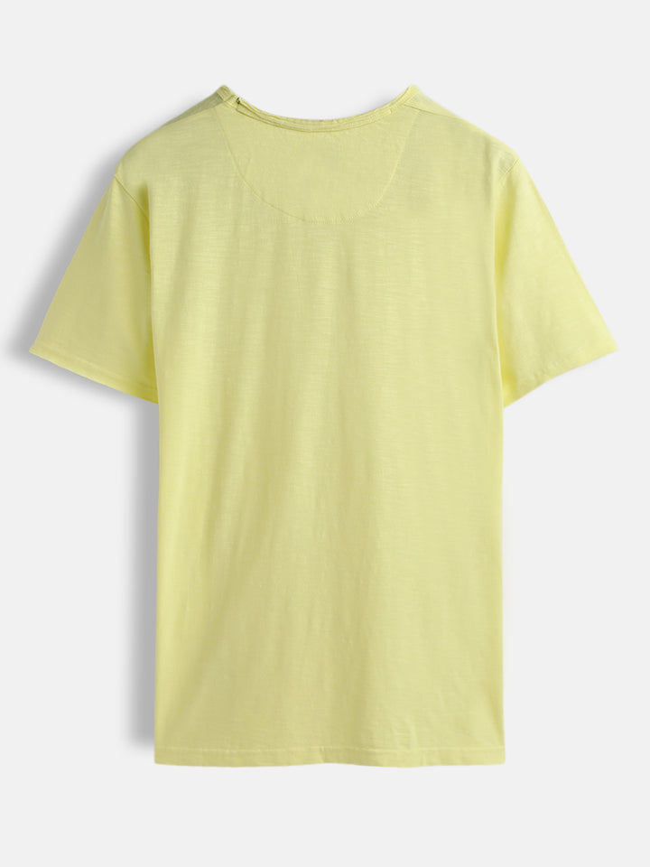 Solid Lemon Crew Neck T-Shirt
