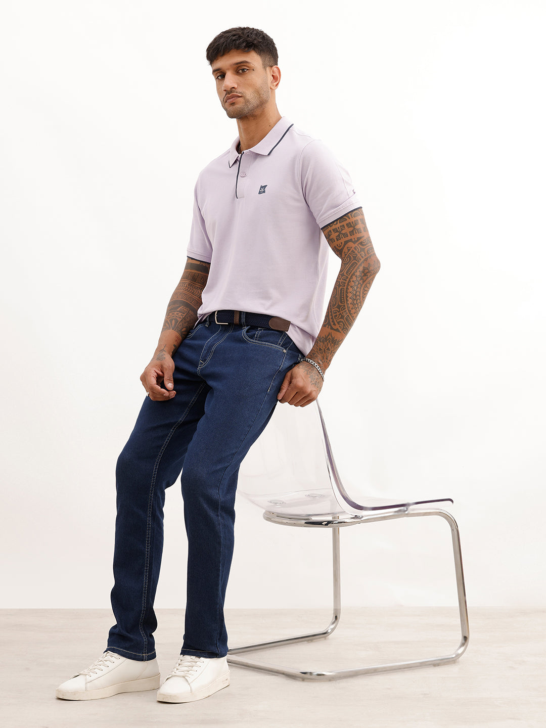 Solid Slim Fit Denim Jeans | Dark Blue