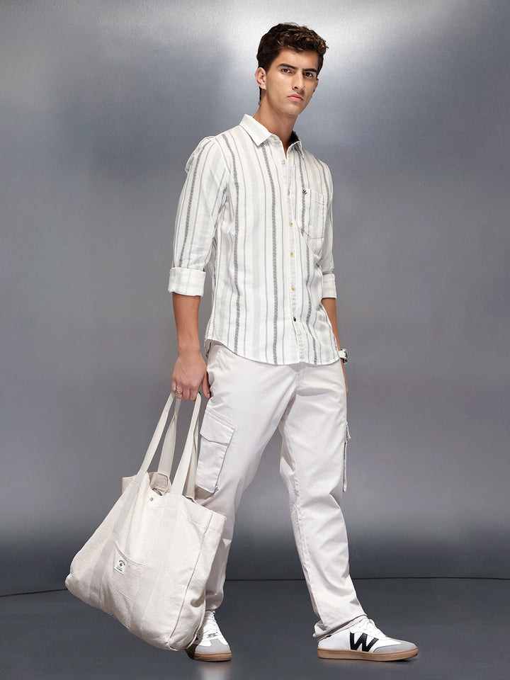 Textured stripe shirt | Off White