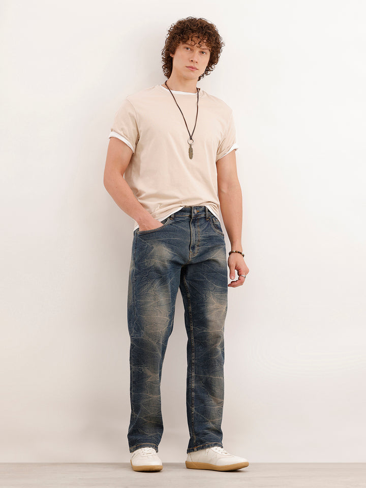 Faded Anti Fit Denim Jeans  | Blue
