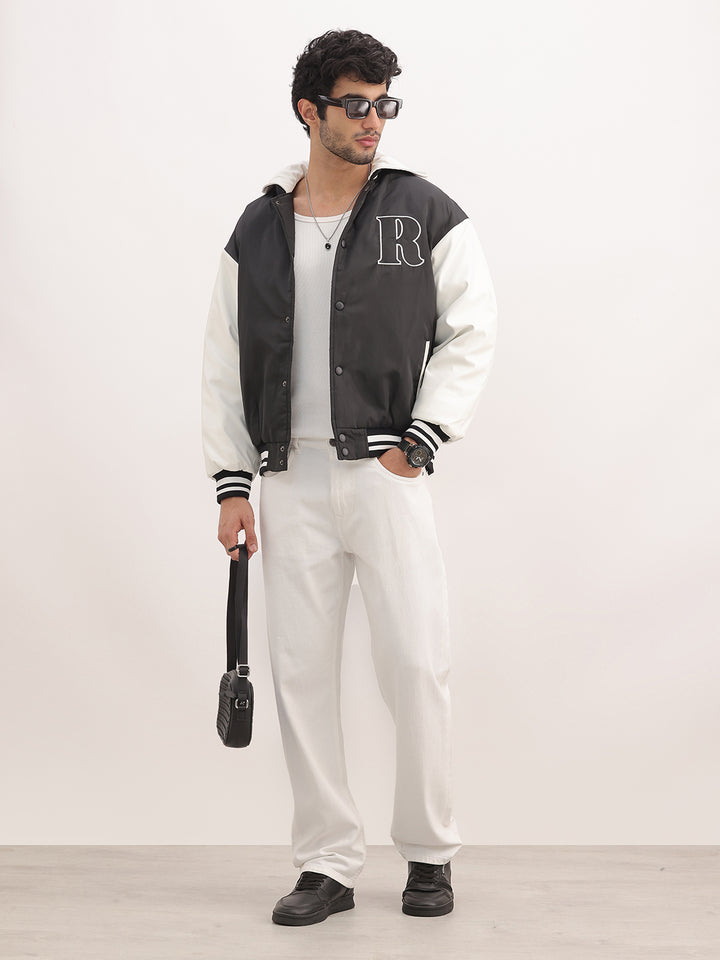 Classic Relaxed Fit Hooded Bomber Jacket | Black