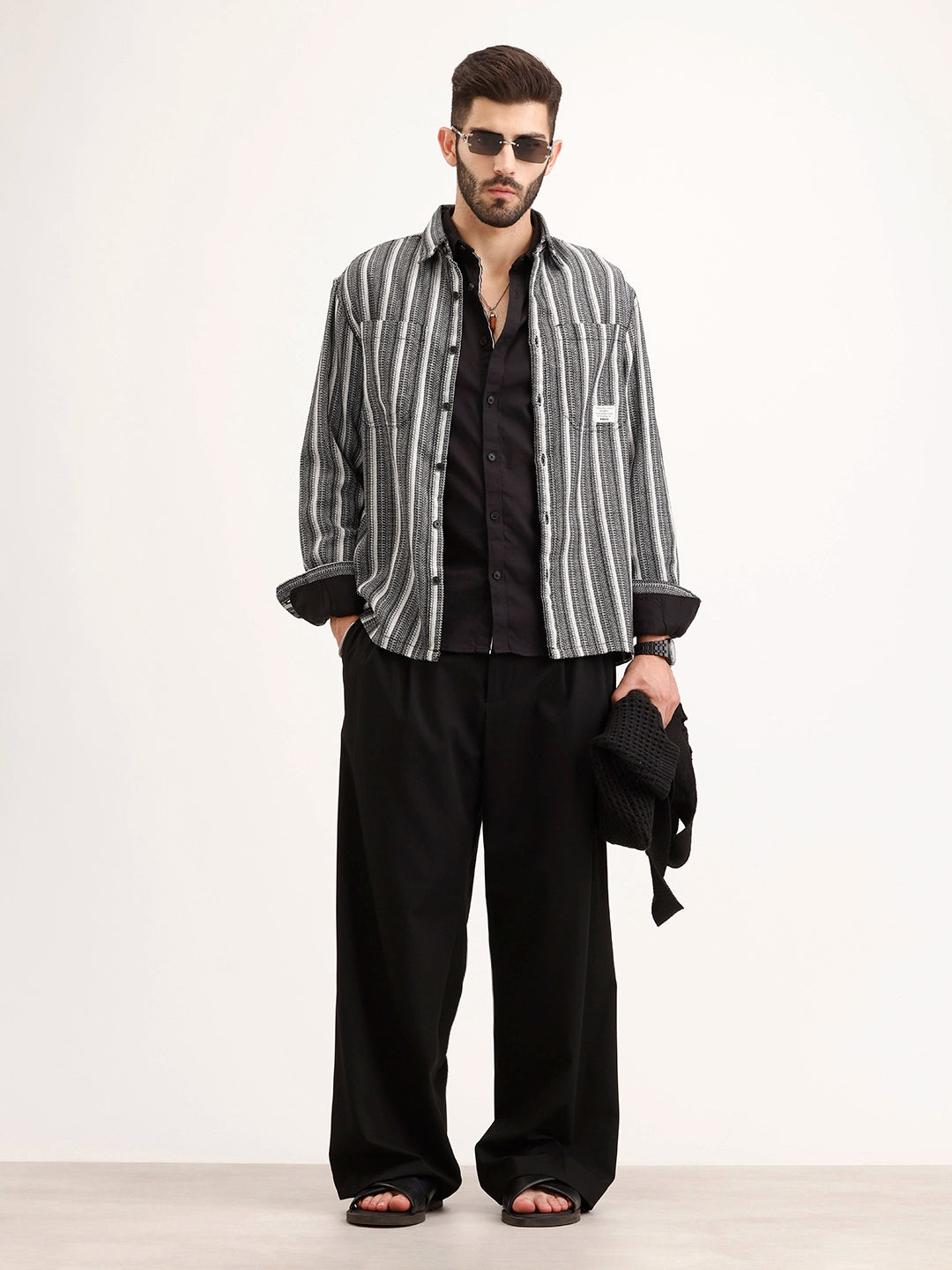 Comfort Fit Double Pocket Shirt | Black