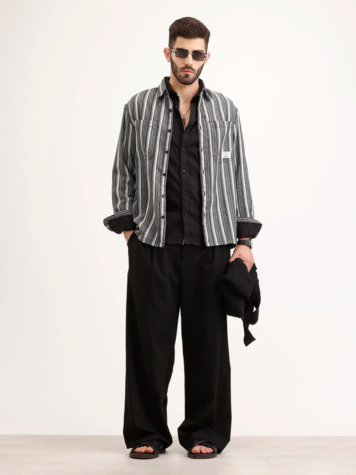 Comfort Fit Double Pocket Shirt | Black