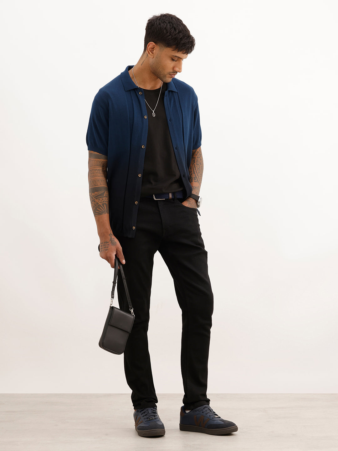 Solid Slim Fit Denim Jeans | Black