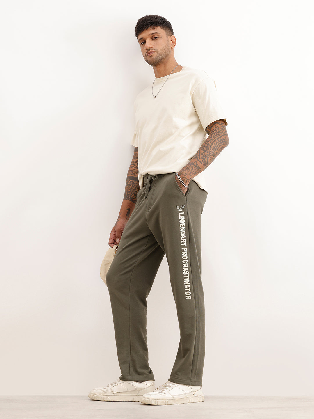 Classic Placement Printed Jogger | Olive