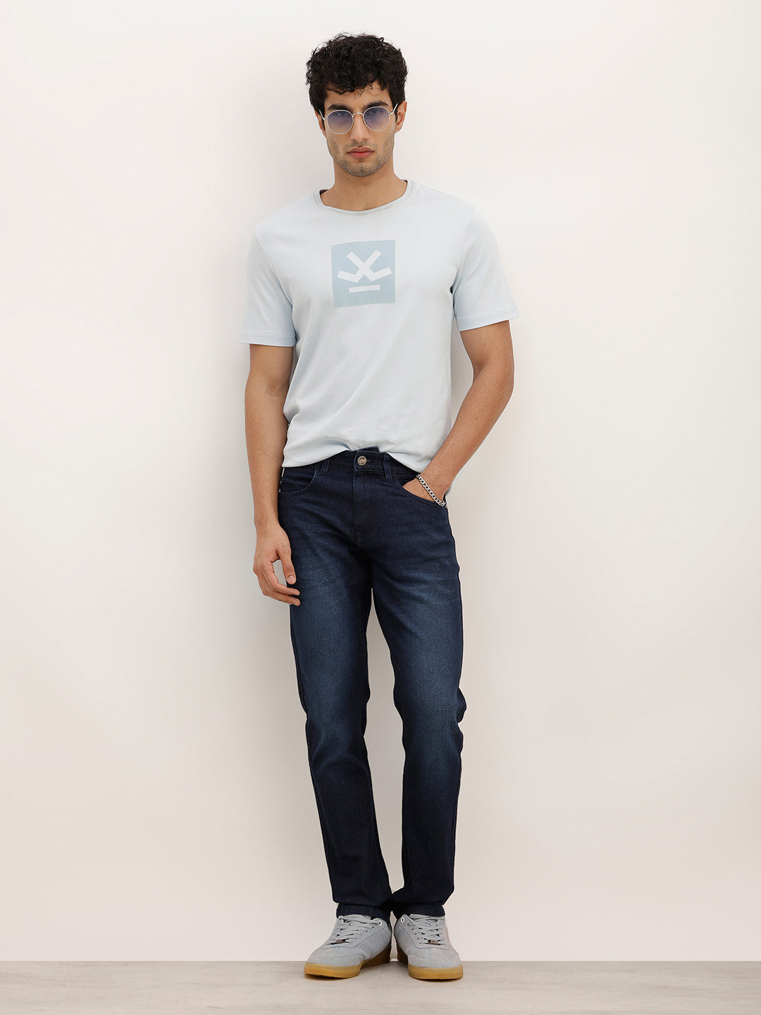 Washed Slim Fit Denim Jeans | Dark Blue