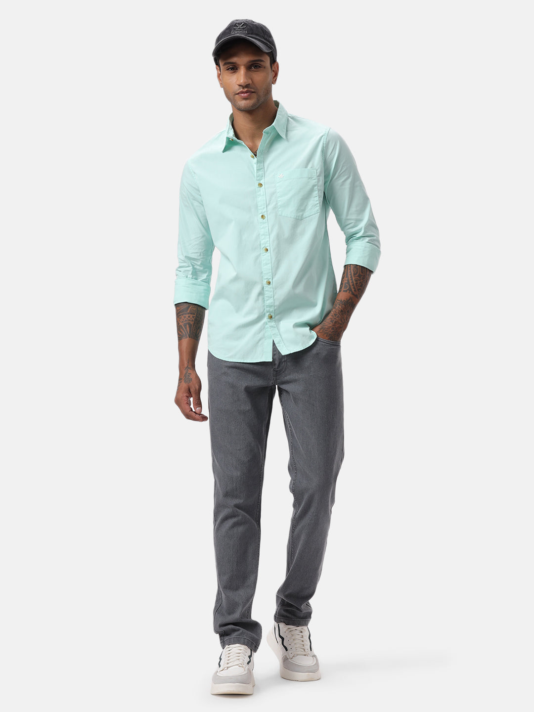 Mint Poplin Casual Shirt