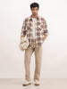 Checkered Slim Fit Double Pocket Shirt | Brown