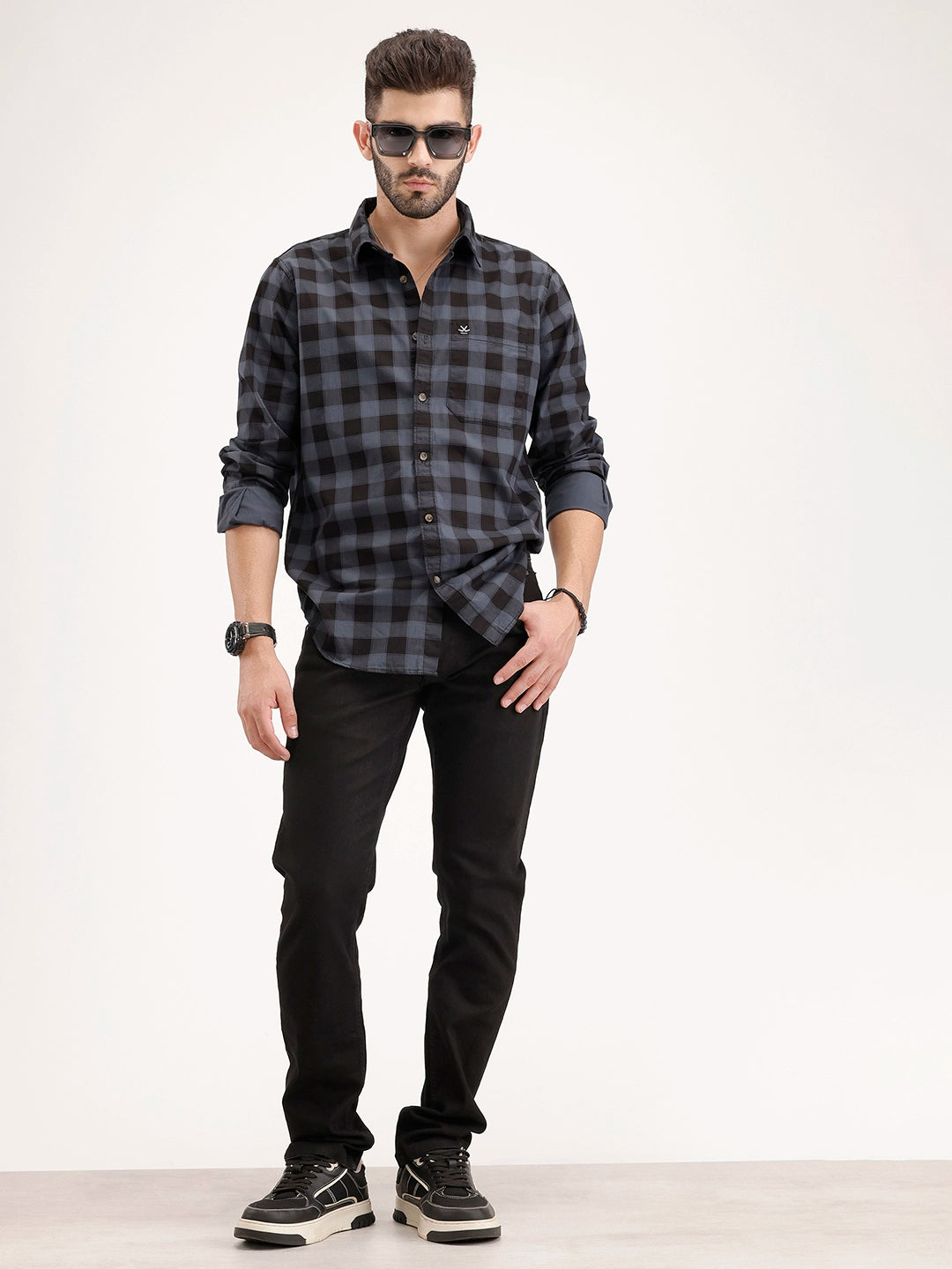 Solid Slim Fit Denim Jeans | Black