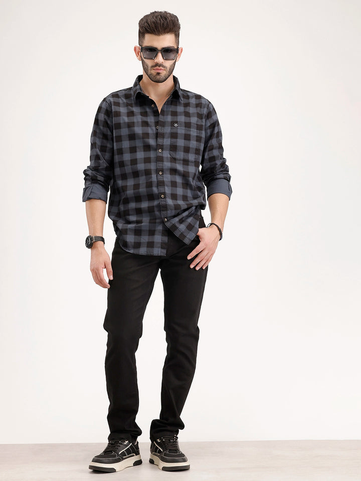 Solid Slim Fit Denim Jeans | Black