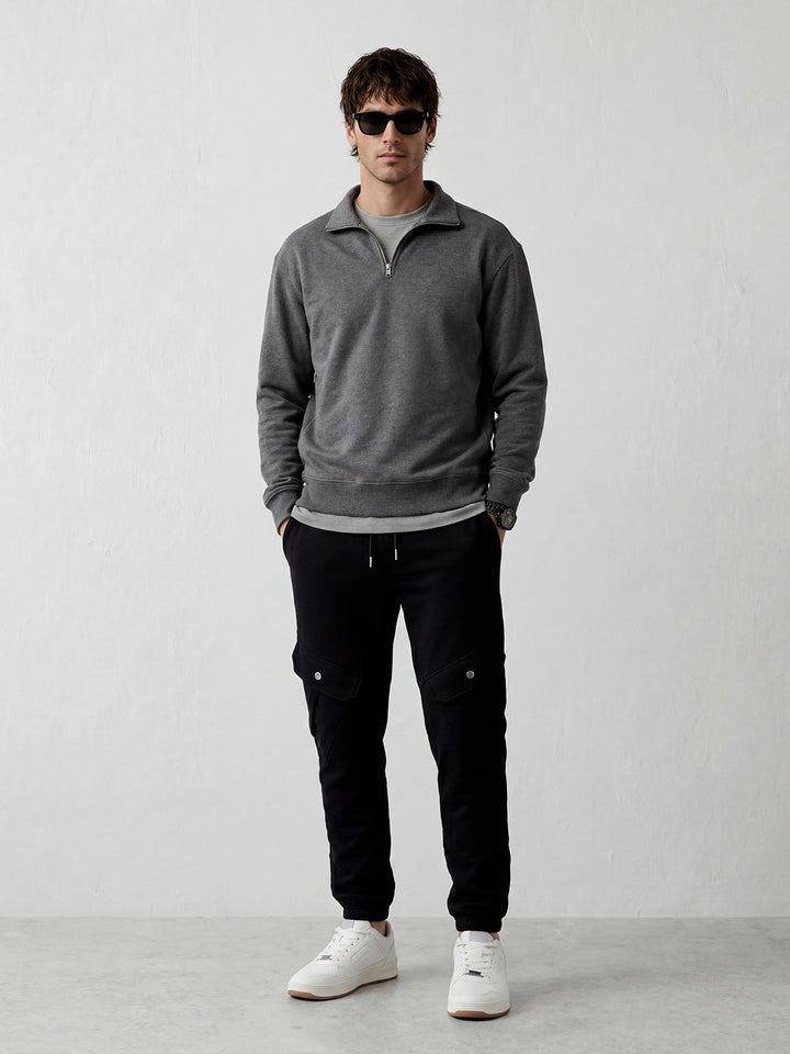 Men's casual cargo knit joggers | Black