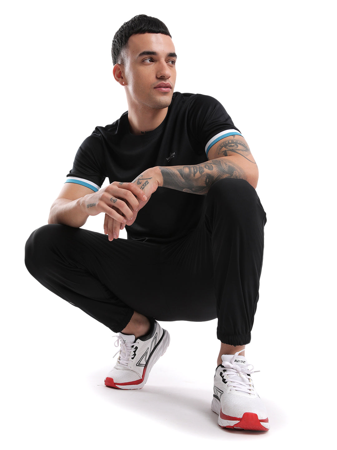 Premium Black Contrast Sleeve T-Shirt