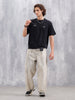 Oversized Crew Neck T-Shirt With Hd Print | Black