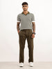 Solid Anti Fit Double Pleated Trouser | Olive