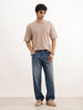 Solid Oversized Textured T-Shirt | Brown