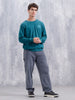 Loop Terry Cotton Brand Carrier Sweatshirt | Teal