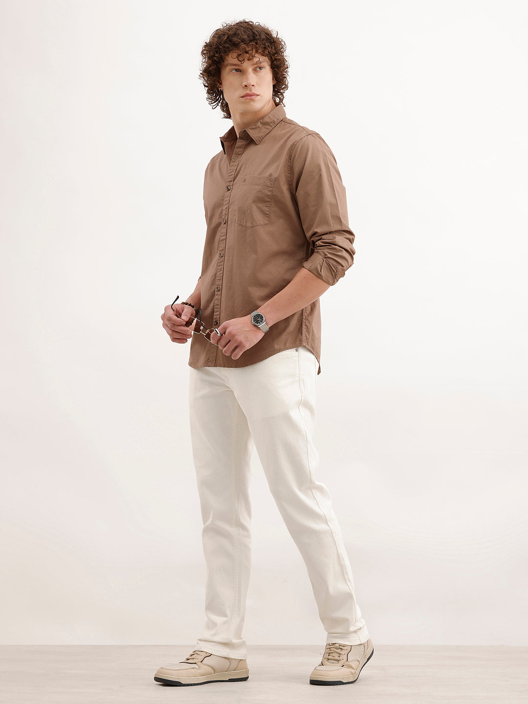 Solid Slim Fit Denim Jeans  | White