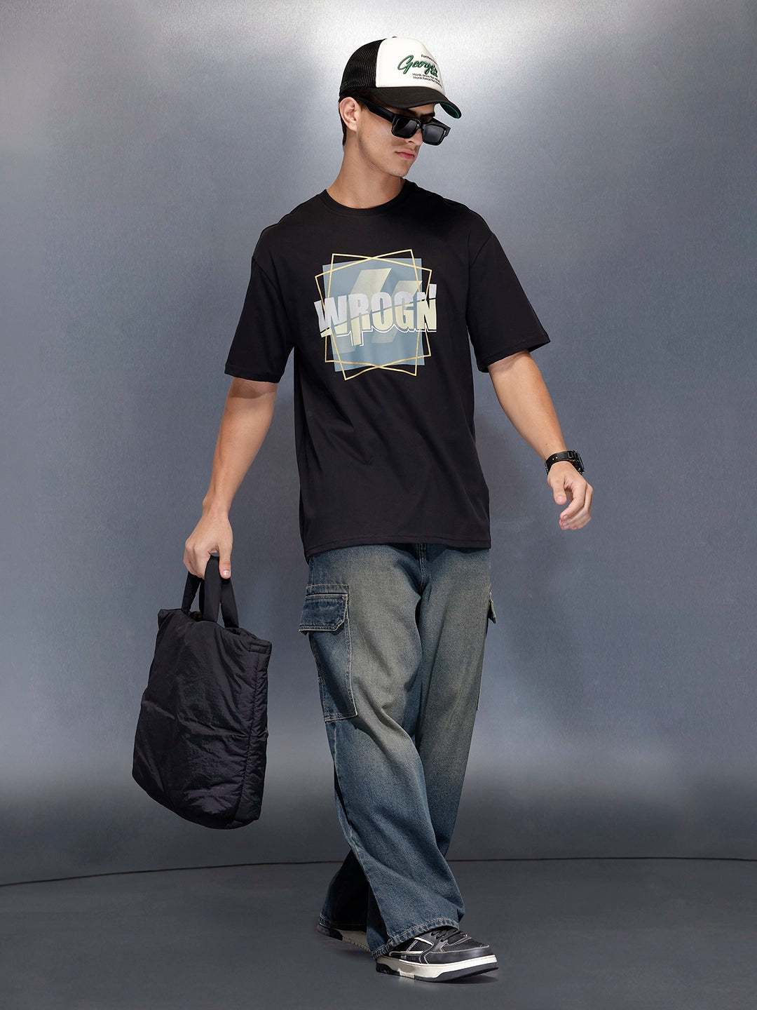 Oversized graphic T-shirt | Black