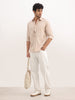 Solid Slim Fit Full Sleeve Shirt | Beige